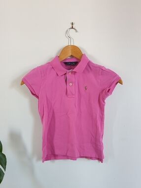 Ralph Lauren Girls Hot Pink Polo Top